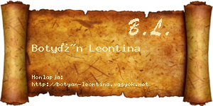 Botyán Leontina névjegykártya